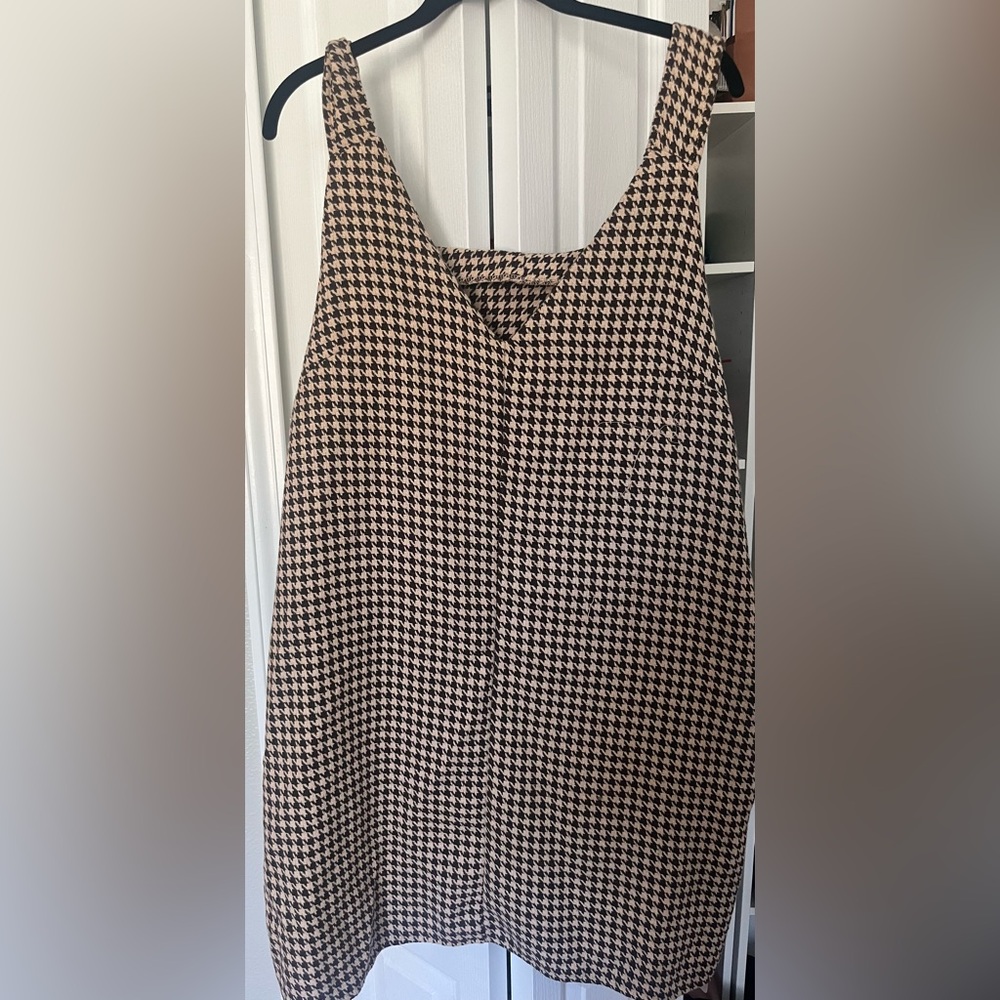 Stylish Houndstooth Sleeveless Dress